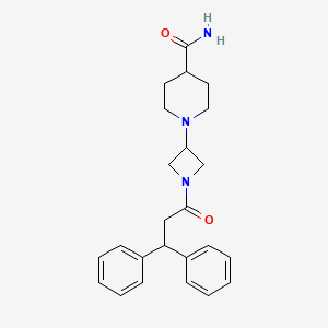 molecular formula C24H29N3O2 B2524176 1-(1-(3,3-二苯基丙酰)氮杂环丙烷-3-基)哌啶-4-甲酰胺 CAS No. 2034359-95-8