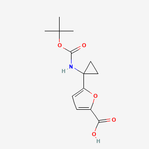 molecular formula C13H17NO5 B2524177 5-[1-[(2-Methylpropan-2-yl)oxycarbonylamino]cyclopropyl]furan-2-carboxylic acid CAS No. 2490432-96-5