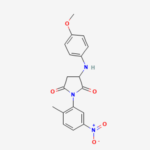 molecular formula C18H17N3O5 B2524184 3-((4-甲氧基苯基)氨基)-1-(2-甲基-5-硝基苯基)吡咯烷-2,5-二酮 CAS No. 1008434-54-5
