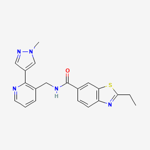 2-ethyl-N-((2-(1-methyl-1H-pyrazol-4-yl)pyridin-3-yl)methyl)benzo[d]thiazole-6-carboxamide