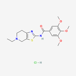 molecular formula C18H24ClN3O4S B2524192 盐酸N-(5-乙基-4,5,6,7-四氢噻唑并[5,4-c]吡啶-2-基)-3,4,5-三甲氧基苯甲酰胺 CAS No. 1189857-17-7