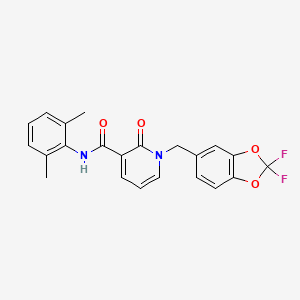 molecular formula C22H18F2N2O4 B2524194 1-[(2,2-difluoro-1,3-benzodioxol-5-yl)methyl]-N-(2,6-dimethylphenyl)-2-oxo-1,2-dihydro-3-pyridinecarboxamide CAS No. 400082-72-6