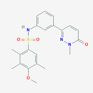 molecular formula C21H23N3O4S B2524196 4-methoxy-2,3,5-trimethyl-N-(3-(1-methyl-6-oxo-1,6-dihydropyridazin-3-yl)phenyl)benzenesulfonamide CAS No. 941888-40-0