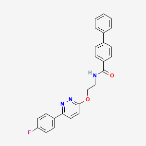 molecular formula C25H20FN3O2 B2524198 N-(2-((6-(4-氟苯基)嘧啶-3-基)氧基)乙基)-[1,1'-联苯]-4-甲酰胺 CAS No. 920249-12-3