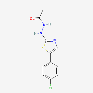 molecular formula C11H10ClN3OS B2524201 N'-(5-(4-氯苯基)噻唑-2-基)乙酰肼 CAS No. 1170287-60-1