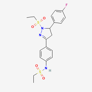 N-(4-(1-(ethylsulfonyl)-5-(4-fluorophenyl)-4,5-dihydro-1H-pyrazol-3-yl)phenyl)ethanesulfonamide