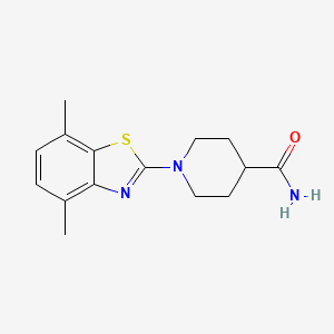 molecular formula C15H19N3OS B2524212 1-(4,7-Dimethyl-1,3-benzothiazol-2-yl)piperidine-4-carboxamide CAS No. 2415503-37-4