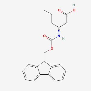 molecular formula C21H23NO4 B2524213 (3R)-3-({[(9H-fluoren-9-yl)methoxy]carbonyl}amino)hexanoic acid CAS No. 244227-62-1