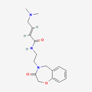 molecular formula C17H23N3O3 B2524216 (E)-4-(Dimethylamino)-N-[2-(3-oxo-5H-1,4-benzoxazepin-4-yl)ethyl]but-2-enamide CAS No. 2411334-73-9