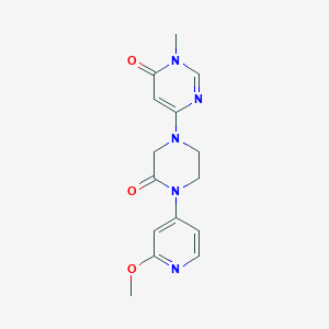 molecular formula C15H17N5O3 B2524217 6-[4-(2-Methoxypyridin-4-yl)-3-oxopiperazin-1-yl]-3-methylpyrimidin-4-one CAS No. 2380071-25-8