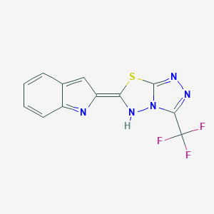 molecular formula C12H6F3N5S B252422 (6E)-6-indol-2-ylidene-3-(trifluoromethyl)-5H-[1,2,4]triazolo[3,4-b][1,3,4]thiadiazole 
