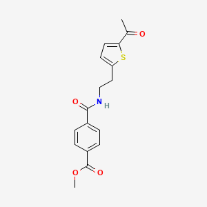 molecular formula C17H17NO4S B2524221 Methyl 4-((2-(5-acetylthiophen-2-yl)ethyl)carbamoyl)benzoate CAS No. 2034436-91-2