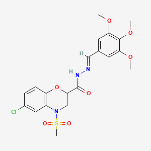 6-chloro-4-(methylsulfonyl)-N'-[(3,4,5-trimethoxyphenyl)methylene]-3,4-dihydro-2H-1,4-benzoxazine-2-carbohydrazide