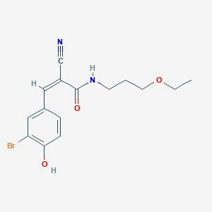 (Z)-3-(3-Bromo-4-hydroxyphenyl)-2-cyano-N-(3-ethoxypropyl)prop-2-enamide