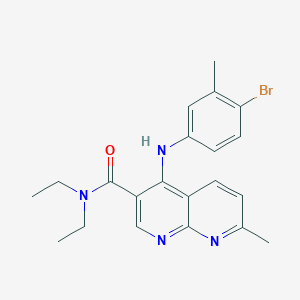 molecular formula C21H23BrN4O B2524240 4-((4-bromo-3-methylphenyl)amino)-N,N-diethyl-7-methyl-1,8-naphthyridine-3-carboxamide CAS No. 1251674-14-2