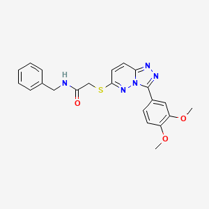 molecular formula C22H21N5O3S B2524242 N-苄基-2-((3-(3,4-二甲氧基苯基)-[1,2,4]三唑并[4,3-b]哒嗪-6-基)硫代)乙酰胺 CAS No. 852437-71-9