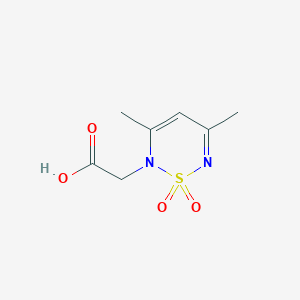 molecular formula C7H10N2O4S B2524243 2-(3,5-Dimethyl-1,1-dioxo-1,2,6-thiadiazin-2-yl)acetic acid CAS No. 1855262-10-0