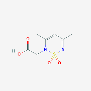 molecular formula C7H10N2O4S B2524243 Acide 2-(3,5-diméthyl-1,1-dioxo-1,2,6-thiadiazin-2-yl)acétique CAS No. 1855262-10-0