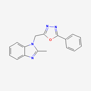 2-((2-methyl-1H-benzo[d]imidazol-1-yl)methyl)-5-phenyl-1,3,4-oxadiazole
