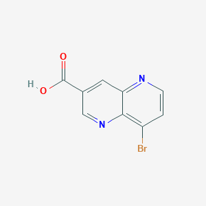 molecular formula C9H5BrN2O2 B2524249 Ácido 8-bromo-1,5-naftiridina-3-carboxílico CAS No. 2007916-63-2