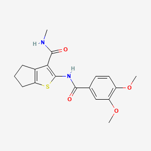 molecular formula C18H20N2O4S B2524253 2-[(3,4-dimethoxybenzoyl)amino]-N-methyl-5,6-dihydro-4H-cyclopenta[b]thiophene-3-carboxamide CAS No. 893094-93-4