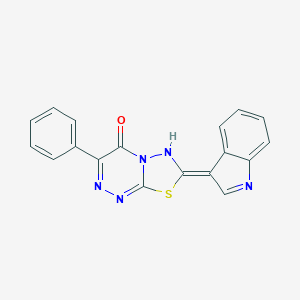 molecular formula C18H11N5OS B252426 (7Z)-7-indol-3-ylidene-3-phenyl-6H-[1,3,4]thiadiazolo[2,3-c][1,2,4]triazin-4-one 