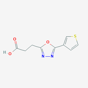molecular formula C9H8N2O3S B2524261 3-[5-(噻吩-3-基)-1,3,4-恶二唑-2-基]丙酸 CAS No. 949321-58-8