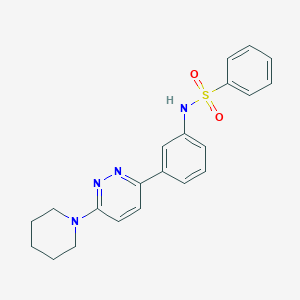 molecular formula C21H22N4O2S B2524266 N-[3-(6-哌啶-1-基嘧啶-3-基)苯基]苯磺酰胺 CAS No. 904829-82-9