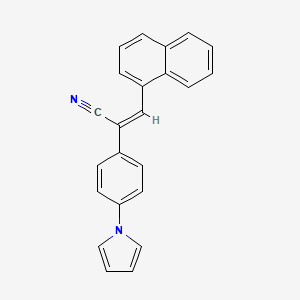 molecular formula C23H16N2 B2524267 (2Z)-3-(naphthalen-1-yl)-2-[4-(1H-pyrrol-1-yl)phenyl]prop-2-enenitrile CAS No. 866020-01-1