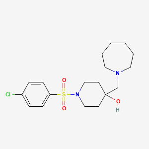 molecular formula C18H27ClN2O3S B2524268 4-(1-Azepanylmethyl)-1-[(4-chlorophenyl)sulfonyl]-4-piperidinol CAS No. 478041-68-8