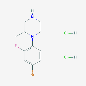 molecular formula C11H16BrCl2FN2 B2524270 1-(4-Bromo-2-fluorophenyl)-2-methylpiperazine;dihydrochloride CAS No. 2411199-70-5