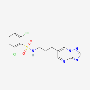 N-(3-([1,2,4]triazolo[1,5-a]pyrimidin-6-yl)propyl)-2,6-dichlorobenzenesulfonamide