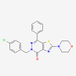 molecular formula C22H19ClN4O2S B2524275 5-(4-氯苄基)-2-吗啉基-7-苯基噻唑并[4,5-d]哒嗪-4(5H)-酮 CAS No. 1021020-22-3
