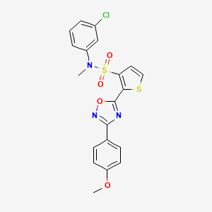 molecular formula C20H16ClN3O4S2 B2524282 N-(3-氯苯基)-2-[3-(4-甲氧基苯基)-1,2,4-恶二唑-5-基]-N-甲基噻吩-3-磺酰胺 CAS No. 1251584-65-2