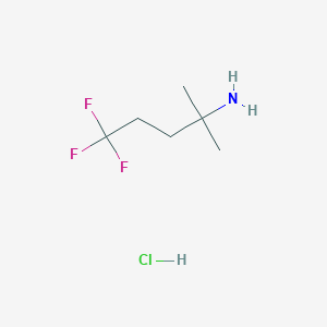 molecular formula C6H13ClF3N B2524289 5,5,5-Trifluoro-2-methylpentan-2-amine;hydrochloride CAS No. 2243515-66-2
