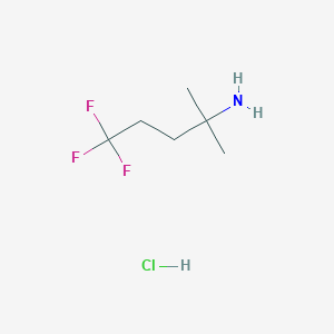 molecular formula C6H13ClF3N B2524289 5,5,5-三氟-2-甲基戊烷-2-胺；盐酸盐 CAS No. 2243515-66-2