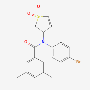 molecular formula C19H18BrNO3S B2524290 N-(4-bromophenyl)-N-(1,1-dioxido-2,3-dihydrothiophen-3-yl)-3,5-dimethylbenzamide CAS No. 863445-32-3
