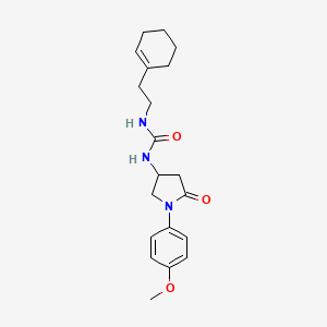 molecular formula C20H27N3O3 B2524291 1-(2-(Cyclohex-1-en-1-yl)ethyl)-3-(1-(4-methoxyphenyl)-5-oxopyrrolidin-3-yl)urea CAS No. 894028-06-9