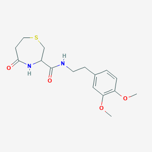 molecular formula C16H22N2O4S B2524295 N-(3,4-dimethoxyphenethyl)-5-oxo-1,4-thiazepane-3-carboxamide CAS No. 1396624-84-2