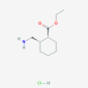 molecular formula C10H20ClNO2 B2524302 Ethyl (1R,2S)-2-(aminomethyl)cyclohexane-1-carboxylate;hydrochloride CAS No. 2209079-26-3