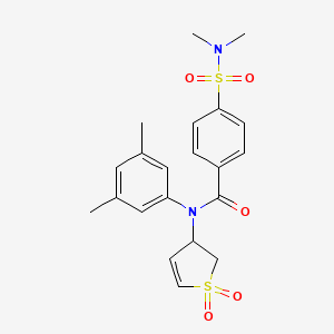 molecular formula C21H24N2O5S2 B2524305 N-(3,5-二甲苯基)-4-(N,N-二甲基磺酰胺基)-N-(1,1-二氧化-2,3-二氢噻吩-3-基)苯甲酰胺 CAS No. 863446-16-6