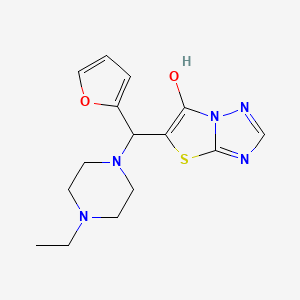 molecular formula C15H19N5O2S B2524307 5-((4-乙基哌嗪-1-基)(呋喃-2-基)甲基)噻唑并[3,2-b][1,2,4]三唑-6-醇 CAS No. 868220-79-5