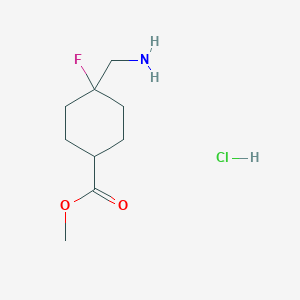 molecular formula C9H17ClFNO2 B2524314 4-(氨甲基)-4-氟环己烷-1-羧酸甲酯盐酸盐 CAS No. 2375271-30-8