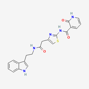 molecular formula C21H19N5O3S B2524329 N-(4-(2-((2-(1H-indol-3-yl)ethyl)amino)-2-oxoethyl)thiazol-2-yl)-2-oxo-1,2-dihydropyridine-3-carboxamide CAS No. 952991-73-0