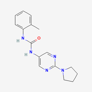 molecular formula C16H19N5O B2524331 1-(2-(Pyrrolidin-1-yl)pyrimidin-5-yl)-3-(o-tolyl)urea CAS No. 1396686-31-9