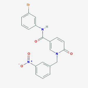 molecular formula C19H14BrN3O4 B2524334 N-(3-bromophenyl)-1-(3-nitrobenzyl)-6-oxo-1,6-dihydropyridine-3-carboxamide CAS No. 899970-46-8