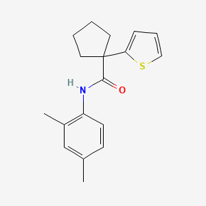 molecular formula C18H21NOS B2524336 N-(2,4-dimethylphenyl)-1-(thiophen-2-yl)cyclopentanecarboxamide CAS No. 1049526-61-5