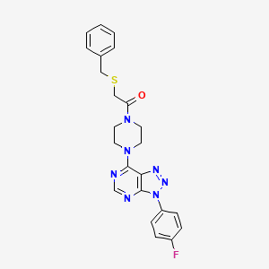 molecular formula C23H22FN7OS B2524338 2-(benzylthio)-1-(4-(3-(4-fluorophenyl)-3H-[1,2,3]triazolo[4,5-d]pyrimidin-7-yl)piperazin-1-yl)ethanone CAS No. 923512-75-8