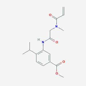 molecular formula C17H22N2O4 B2524352 Methyl 3-[[2-[methyl(prop-2-enoyl)amino]acetyl]amino]-4-propan-2-ylbenzoate CAS No. 2361898-28-2
