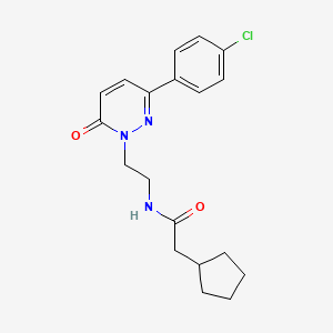 molecular formula C19H22ClN3O2 B2524359 N-(2-(3-(4-氯苯基)-6-氧代吡哒嗪-1(6H)-基)乙基)-2-环戊基乙酰胺 CAS No. 921805-07-4